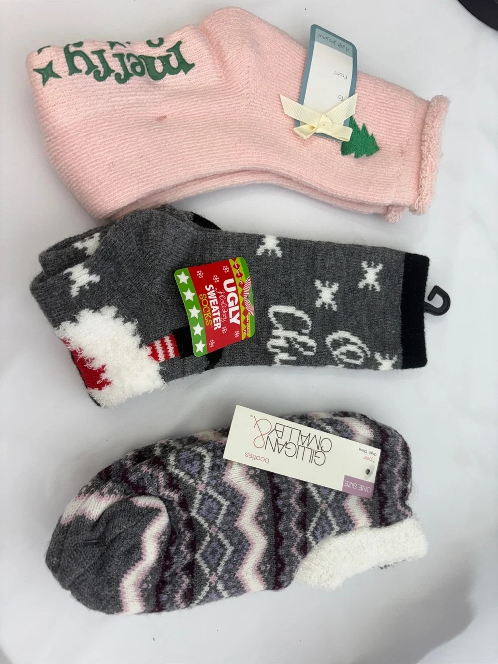 Cozy women’s Pink Holiday Slipper Socks - Soft Fleece Lined